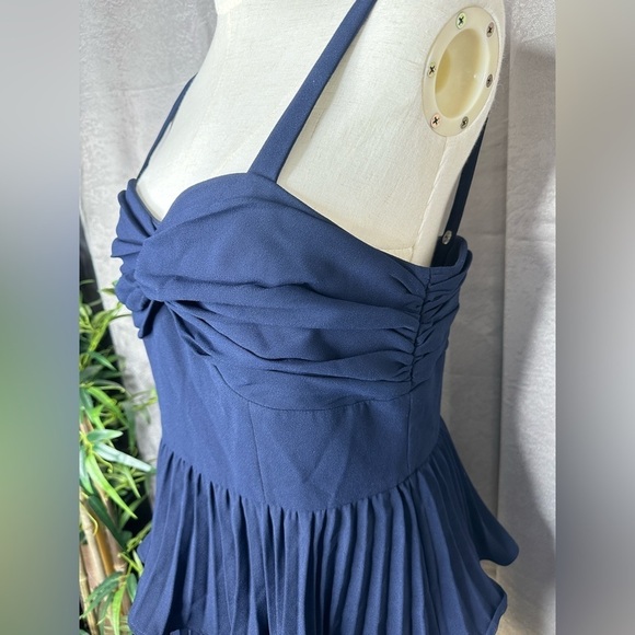 NWT Gianni Bini Danica Tiered Ruffle Sweetheart Dress in Navy Sz 8 - Picture 6 of 14